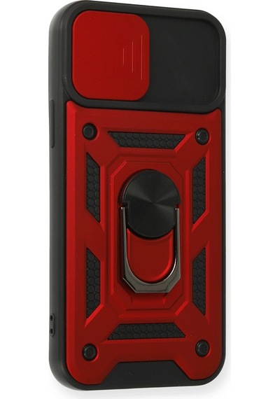 Newface - 97 - İphone 12 Pro Kılıf Pars Lens Yüzüklü Silikon - Cadde101 - - Kırmızı