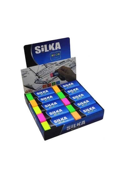 Silka Öğrenci Silgisi Neon 4 Renk 30 Lu Art.23