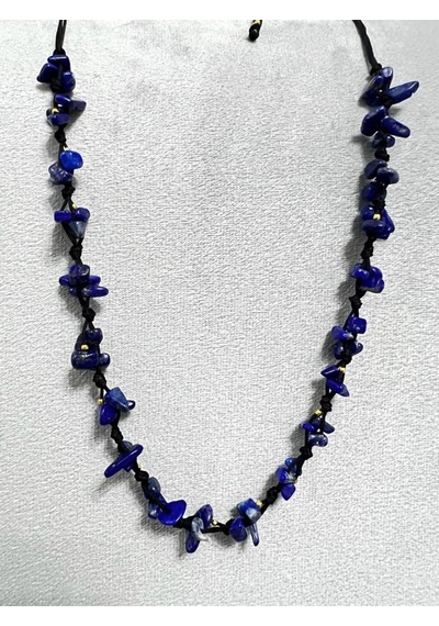 Sertifikalı Lapis Lazuli Doğal Taş Tasarım Kolye Çok REnkli