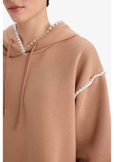 Defacto Overshirt Fit Kapüşonlu Sweatshirt G3318ax25aubn336 Kahve