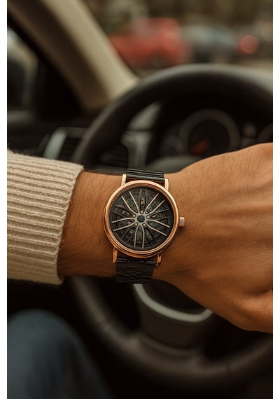 Metal Ayarlanabilir Kordon Araba Jant Model Erkek Kol Saati Yeşil - 750657802 Gümüş