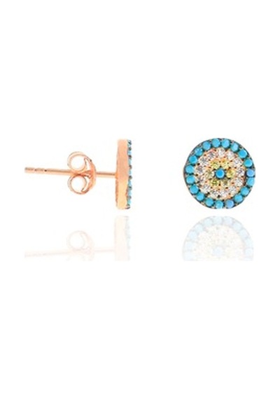 Nazar Boncuğu Tasarım Zirkon Taşlı Roslu Dörtlü Set (S) (505611373)