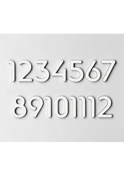 Slim Font Duvar Saati Rakamları Sayı Seti Aksesuar Saat Yapımı Malzemeleri Yükseklik 3 Cm Beyaz