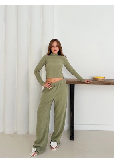 By Mop Balıkçı Yaka Örme Takım Mint St265865 Mint