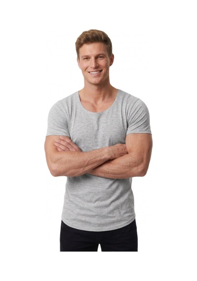 Deepsea Erkek Gri Geniş Yaka Likralı Tişört Oval Yaka Slim Fit Eteği Oval Açık Yaka T-shirt 1801199 Gri Deepsea Erkek Gri Geniş Yaka Likralı Tişört Oval Yaka Slim Fit Eteği Oval Açık Yaka T-shirt 1801199 Gri