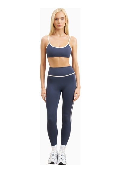 Because Of Alice Base Contrast Trim Leggings Yüksek Bel Şekillendirici Kadın Tayt Mavi