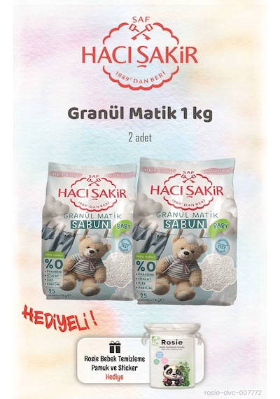Hacı Şakir Baby Granül Matik 1 Kg, 2 Adet Ve Rosıe