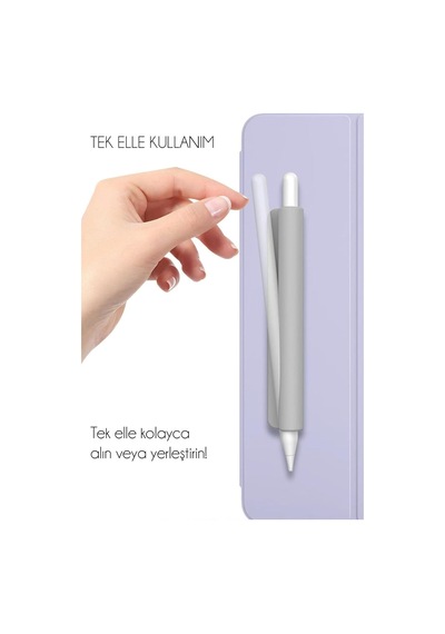 Tüm Stylus Kalemlere Ve Normal Kalemlere Uyumlu Yapışkanlı Silikon Kalem Tutucu Turkuaz Genel