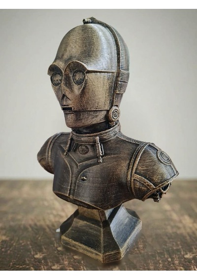 Eselya3d Star Wars C-3po Sixth Scale Büst Figür- Protokol Droidi Heykel- Star Wars Fanart-15cm