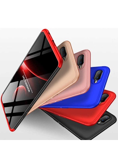 Kilifone - Oppo Rx17 Neo Uyumlu Kılıf Parmak İzi Tutmayan Alt Üst Geçmeli 3 Parça Ays Kapak - Mavi - T7345