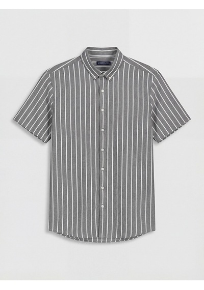 Lcwaıkıkı Classic Kahverengi Regular Fit Çizgili Oxford Erkek Gömlek
