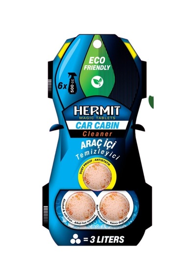 Hermit Doğa Dostu Araç İçi Detaylı Temizleyici Tablet 3 Lü Paket 1 Tablet 1 Litre