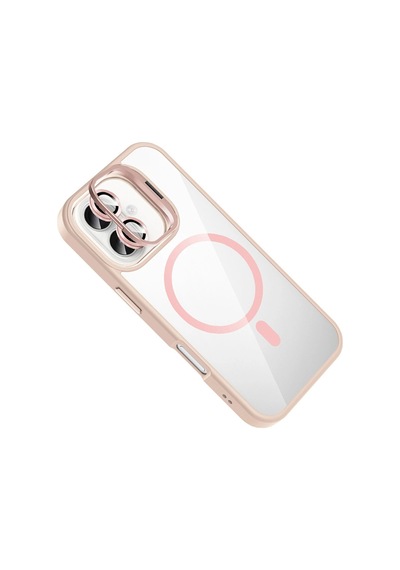 Joko Apple İphone 16 Plus Remim Lensli Magsafe Standlı Kapak - Pembe 0.2M-Çok Renkli