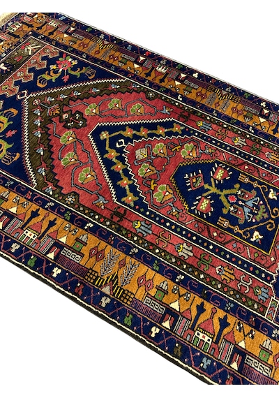 El Dokuma Yahyalı Büyük Mihraplı 115x210 Antika Kök Boya Halı Teşhir Ürün