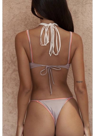 Mai Collection Mai Studios Co. Dharma Renk Bloklu Lila Bikini Üstü Lila