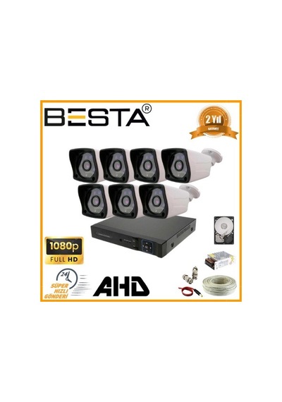 2mp 1080p 7 Dış Mekan Kameralı Ahd Güvenlik Seti 96811039