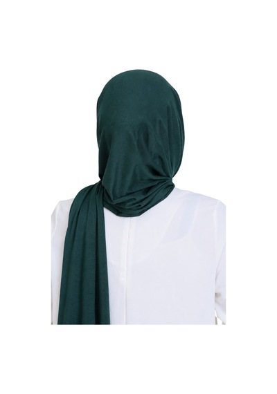 Modish Group Penye Boyun Kapamalı Şal Başörtü Hazır Giyim Turban Esnek Jersey Şal Zümrüt