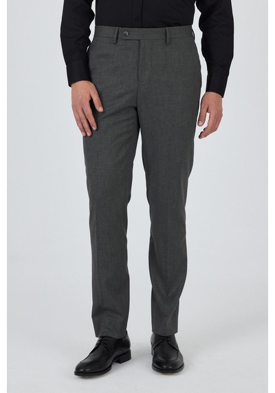 İmza Füme Esnek Yandan Cepli Comfort Fit Classic Pantolon 1003250155 Füme