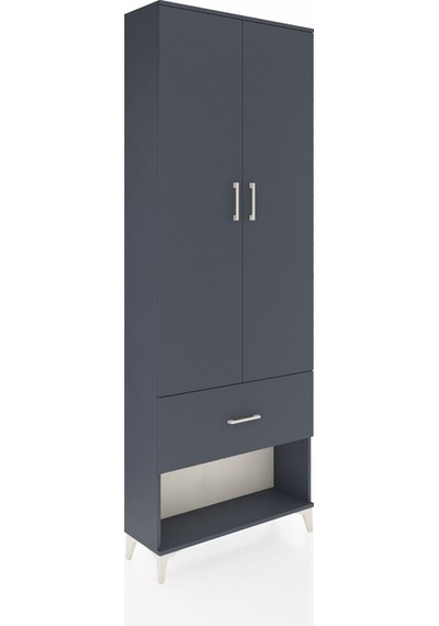Arges Dolap Tek Raflı Tek Çekmeceli Tek Askılı 88x30x243 Antr... Antrasit