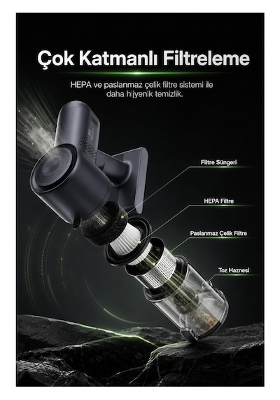 Pirantech ES-98 170 W Kablosuz Dikey Süpürge