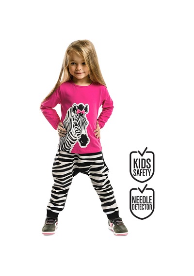 Zebra Fashion Kız Çocuk Kışlık T-shirt Pantolon Takım