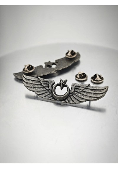 Hava Kuvvetleri Pilot Bröve Antik Gümüş 7.5cm Gümüş