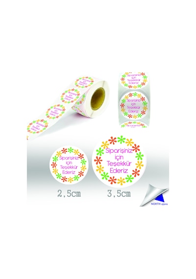 Sipariş Paketi Etiketi Sticker 3,5cm 28 Adet Baskes Model 16