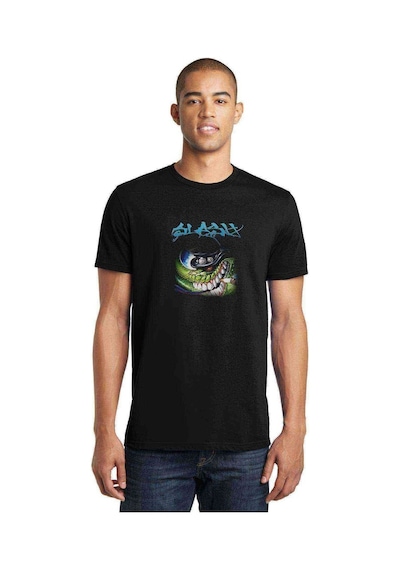 Snake Metal Rock Muzik Baskılı Siyah Erkek Tshirt