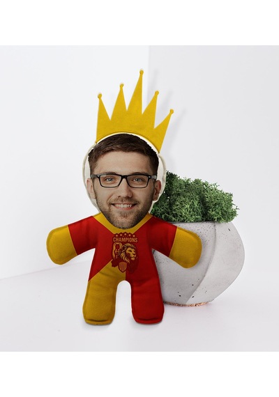 Bk Gift Kişiye Özel Sarı Kırmızı Taraftar Tasarımlı Kral Bebek Yastık-4, Taraftar si, Taraftar Yastık