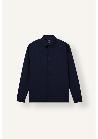Defacto Slim Fit Polo Yaka Penye Uzun Kollu Basic Gömlek E9061ax26aunv91 Lacivert-nv91