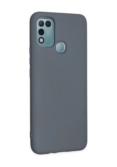 İnfinix Hot 10 Play Kılıf Nano İçi Kadife Silikon - Gri -