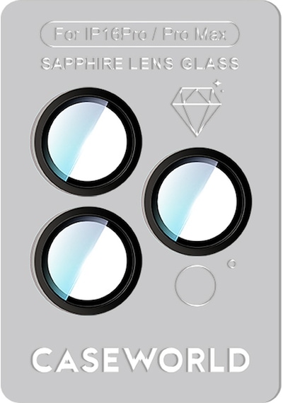 Apple Uyumlu   iPhone 16 Pro Max Caseworld Sapphire Serisi Anti Reflective Lens Koruyucu Siyah