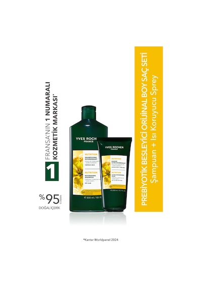 Yves Rocher Prebiyotik Besleyici Orjinal Boy Saç Seti- Şampuan 300 Ml & Maske 200 Ml