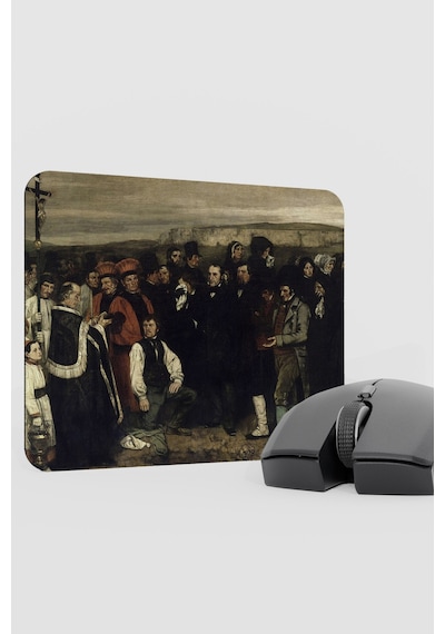 Ornans Ta Cenaze Tablo Courbet V4 22x18 Gaming Kauçuk Kaymaz Taban Mouse Pad Fare Altlığı