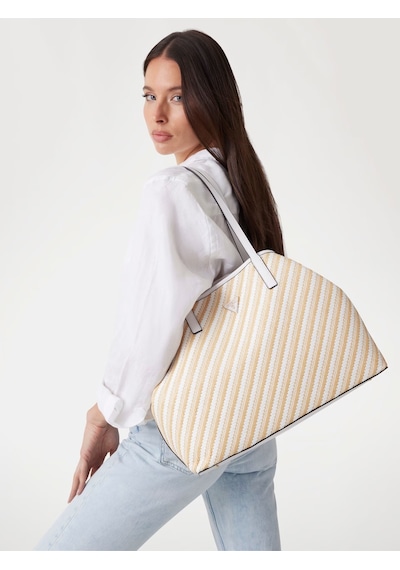 Guess Vikky Raffia Kadın Omuz Çantası Hwws9318290 Beyaz