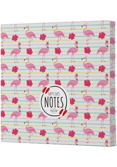 Flamingo 2 Çizgisiz Defter Yan Baskılı Siyah