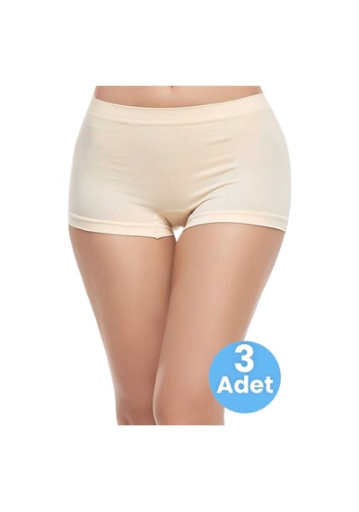 Uniquetrenders Kadın Dikişsiz Boxer 3'lü Set Ten Rengi