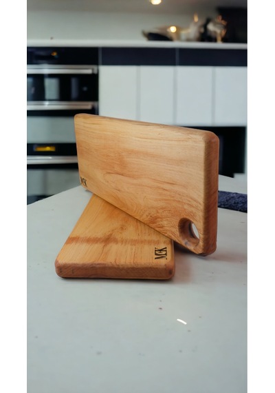 Kesme Tahtası & Sunumluk Dikdörtgen Delikli Tahta 38x16 Cm