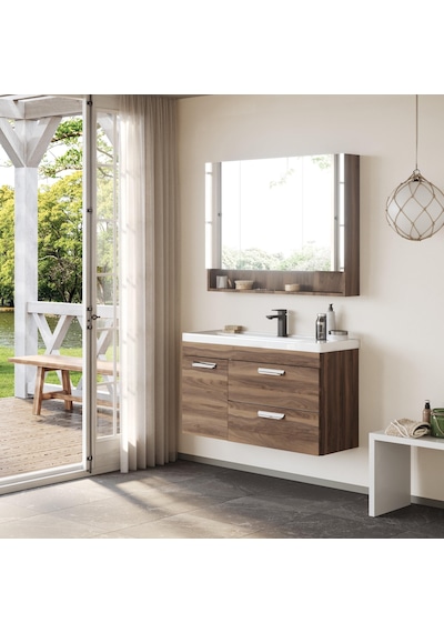 Orka Nova Iskoç Ceviz Banyo Dolabı Alt Modül Lavabo 100 Cm Ceviz Orka Nova Iskoç Ceviz Banyo Dolabı Alt Modül Lavabo 100 Cm Ceviz