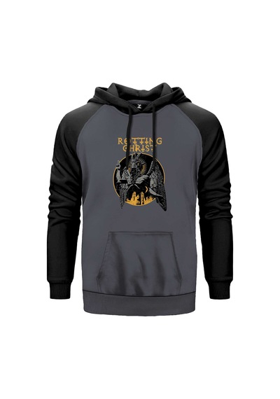 Rotting Christ Design Gri Renk Reglan Kol Sweatshirt