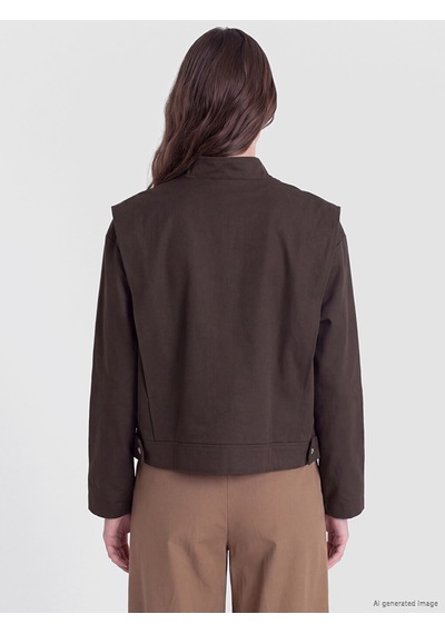 Lcw Modest Kahverengi Dik Yaka Oversize Kadın Yağmurluk