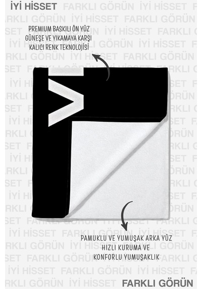 Vibes Siyah Minimalist Yazı Temalı Plaj Havlusu-modern Monokrom Havuz Deniz Hızlı Kuruyan Örtü Havlu Çok Renkli