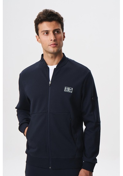 AR-MA Arma Erkek Slim Fit Scuba Su Geçirmeyen Kumaş Basic Kol Cepli Tam Fermuar Kolej Yaka Sweatshirt K28324988301 c Çok Renkli