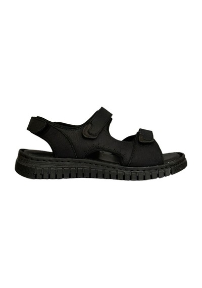Forelli 38506 Arya-g Siyah Kadın Comfort Deri Sandalet