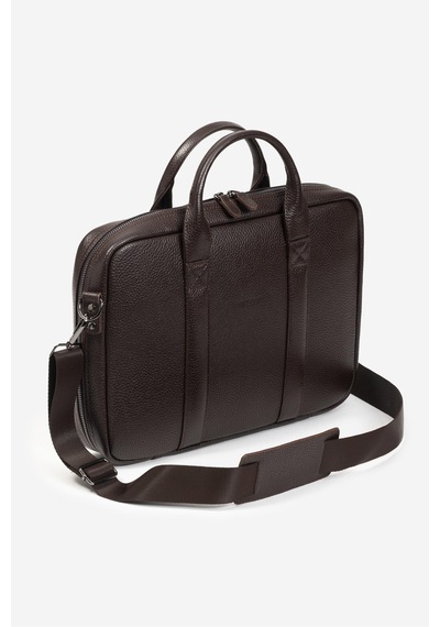 Mussen Hakiki Deri Organizer Macbook Laptop Evrak Çantası 13" & 14" İnç Kahve Naturel