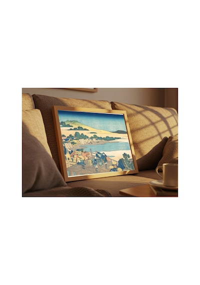 Hokusai Echizen Eyaletinde Fukui Köprüsü Çerçevesiz Poster 30x42 Cm A3 Tablo Japon Sanatı