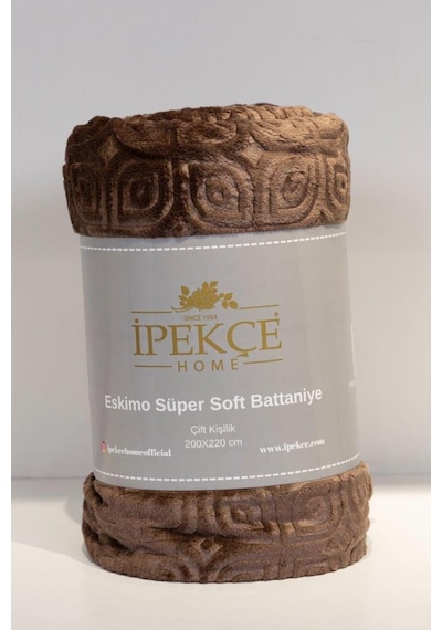 Eskimo Süper Soft Çift Kişilik 200x220 Cm Battaniye Kahverengi Kahverengi