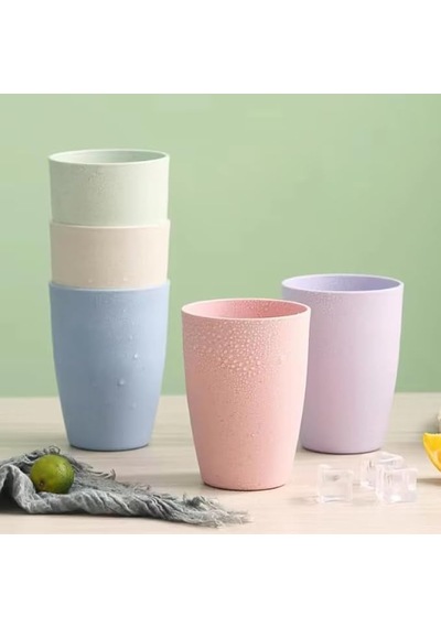 Ark 6'lı Plastik Bardak Seti, Kırılmaya Dayanıklı Renkli Su Ve Meşrubat Bardağı Mor Çok Renkli