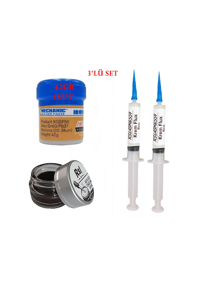 Mechanic Krem Lehim 183 C 42gr Havya Uc Temizleyici Krem Ve Flux Lehim Toplama Seti05