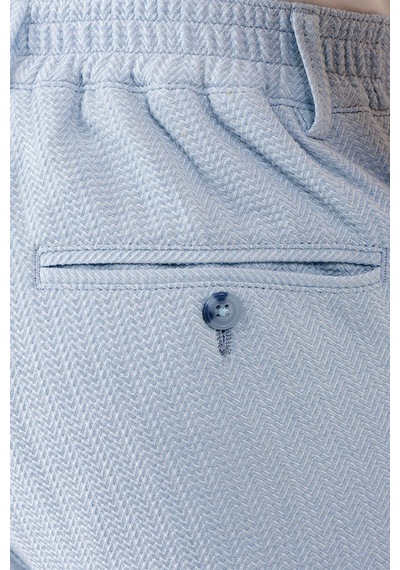 Efor Comfort Fit Beli Lastikli Balıksırtı Dokuma Casual Mavi Pantolon P 1155 Mavi